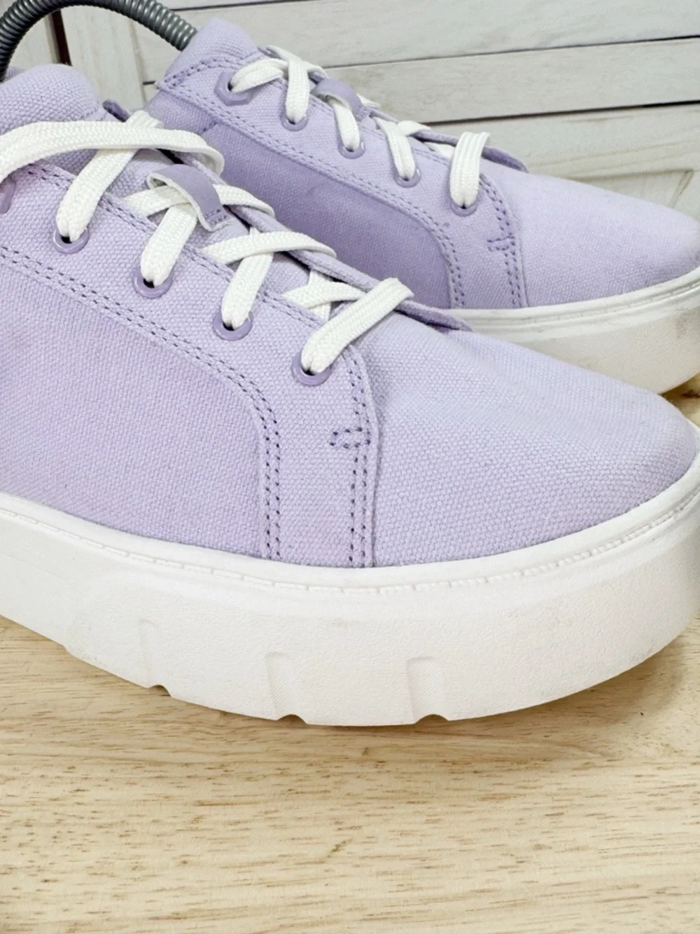 Timberland Laurel Court Low Lace Up Canvas Sneakers Lilac‎ Purple Women 9.5